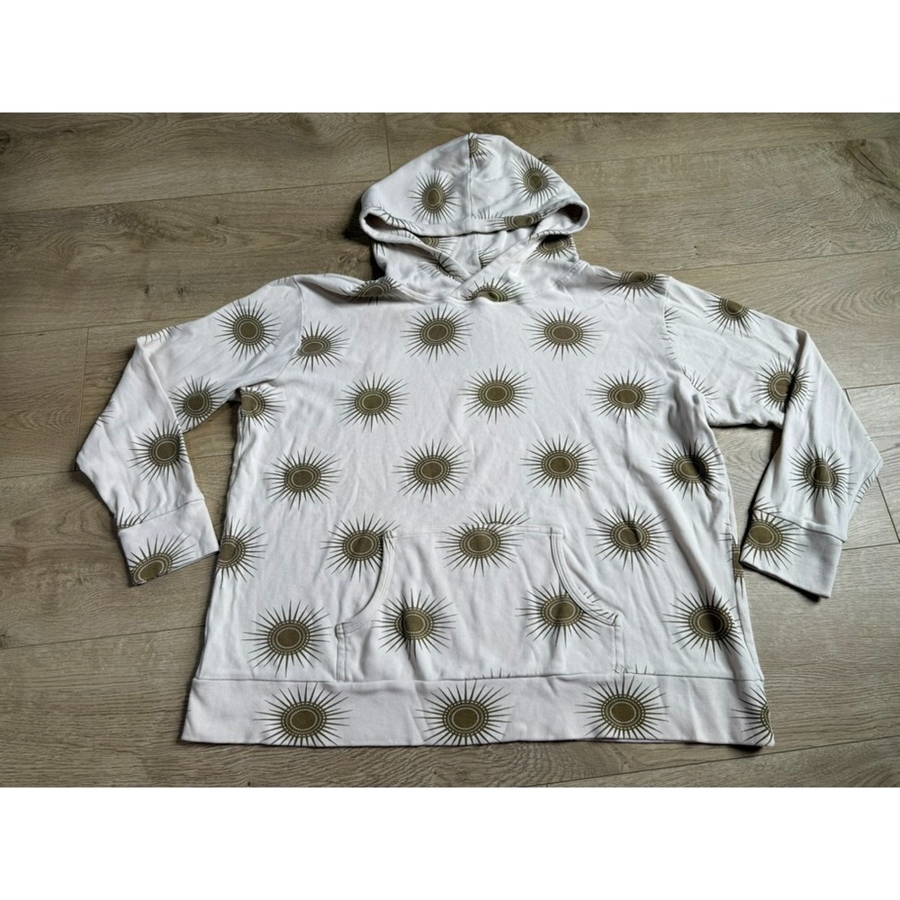 EUC Womens Kate Quinn 100% organic cotton sun print hoodie stretch size L